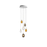 Chromatic Gem Drop Chandelier – Modern Glass Pendant Light for Dining Room and Living Room