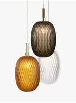 Chromatic Gem Drop Chandelier – Modern Glass Pendant Light for Dining Room and Living Room