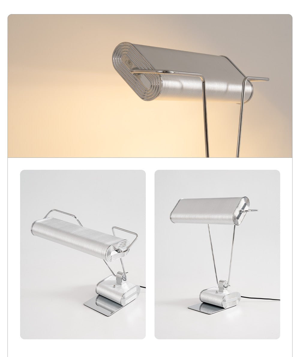 Chrome Coiled Wire Desk Lamp – Modern Art Deco Table Light