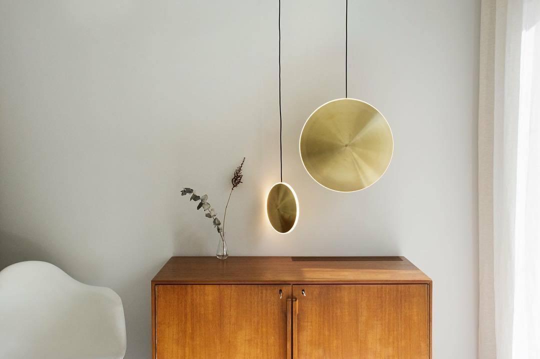 Chrona Dish Pendant Light – Contemporary Brass LED Ceiling Lamp