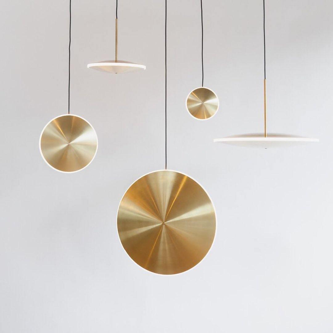 Chrona Dish Pendant Light – Contemporary Brass LED Ceiling Lamp