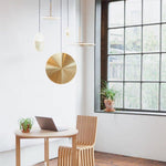 Chrona Dish Pendant Light – Contemporary Brass LED Ceiling Lamp