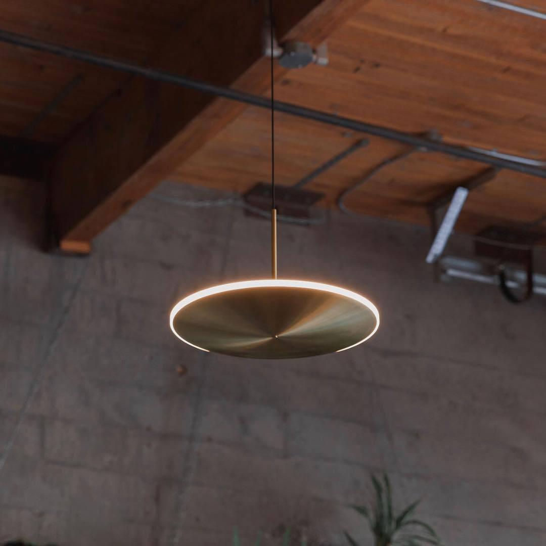 Chrona Dish Pendant Light – Contemporary Brass LED Ceiling Lamp