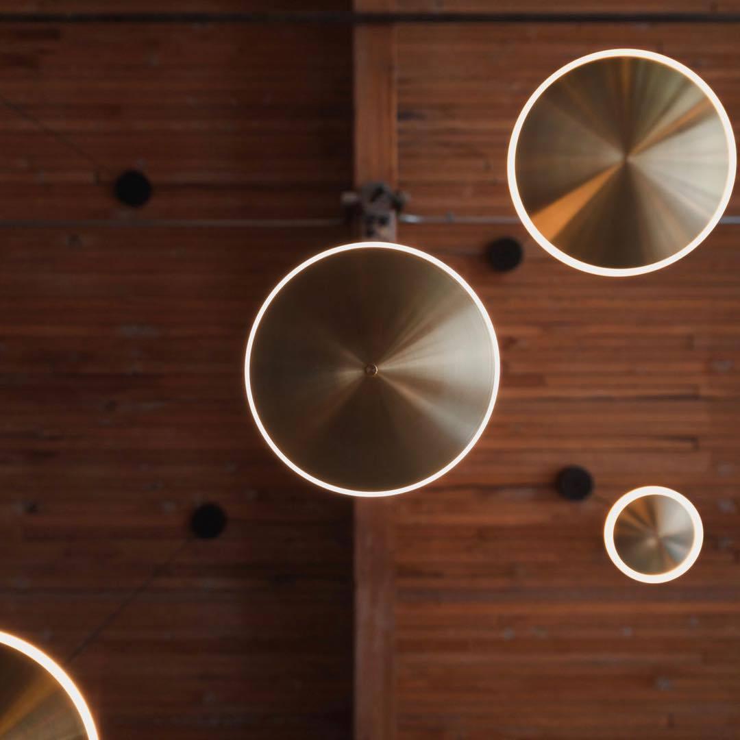 Chrona Dish Pendant Light – Contemporary Brass LED Ceiling Lamp