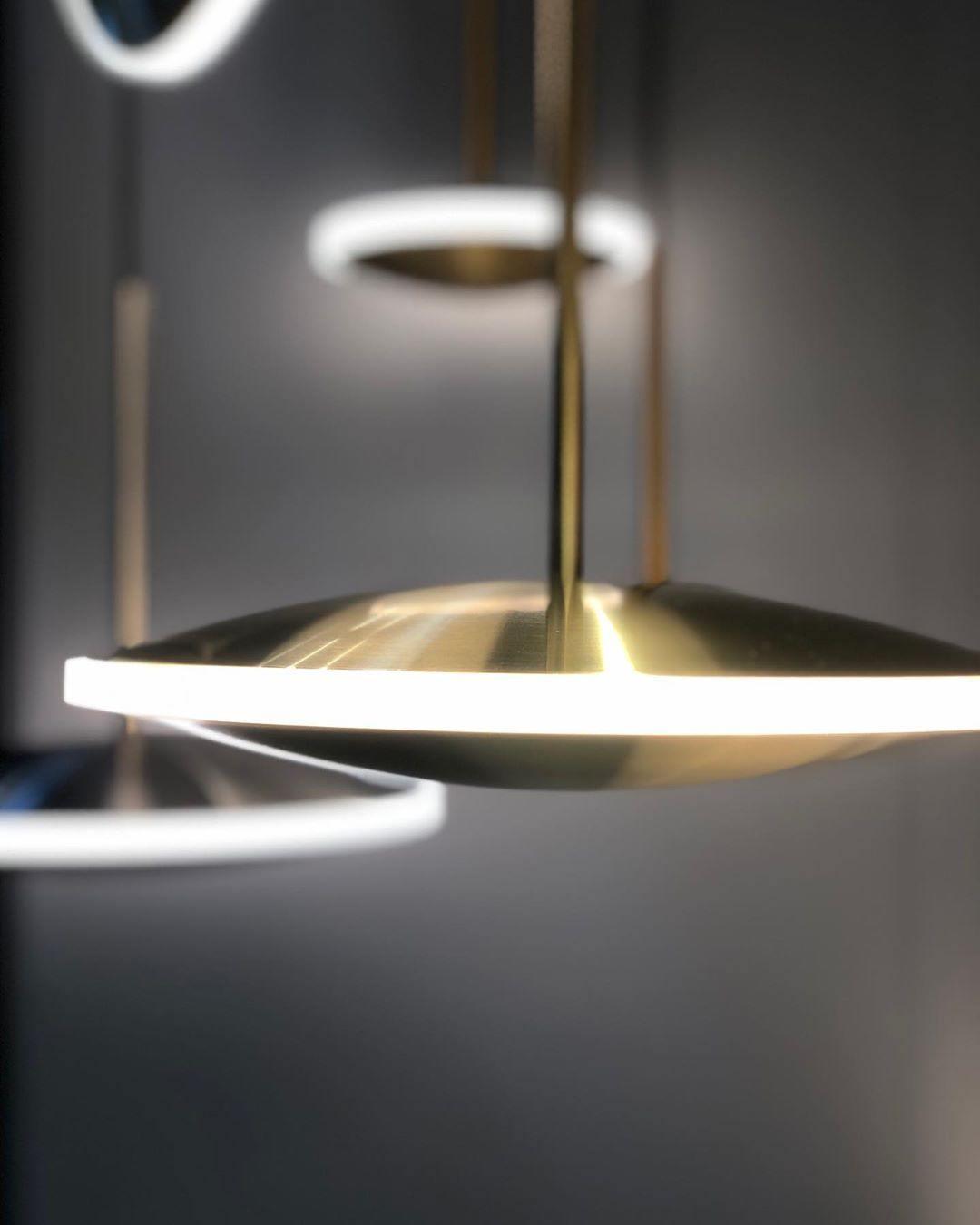 Chrona Dish Pendant Light – Contemporary Brass LED Ceiling Lamp