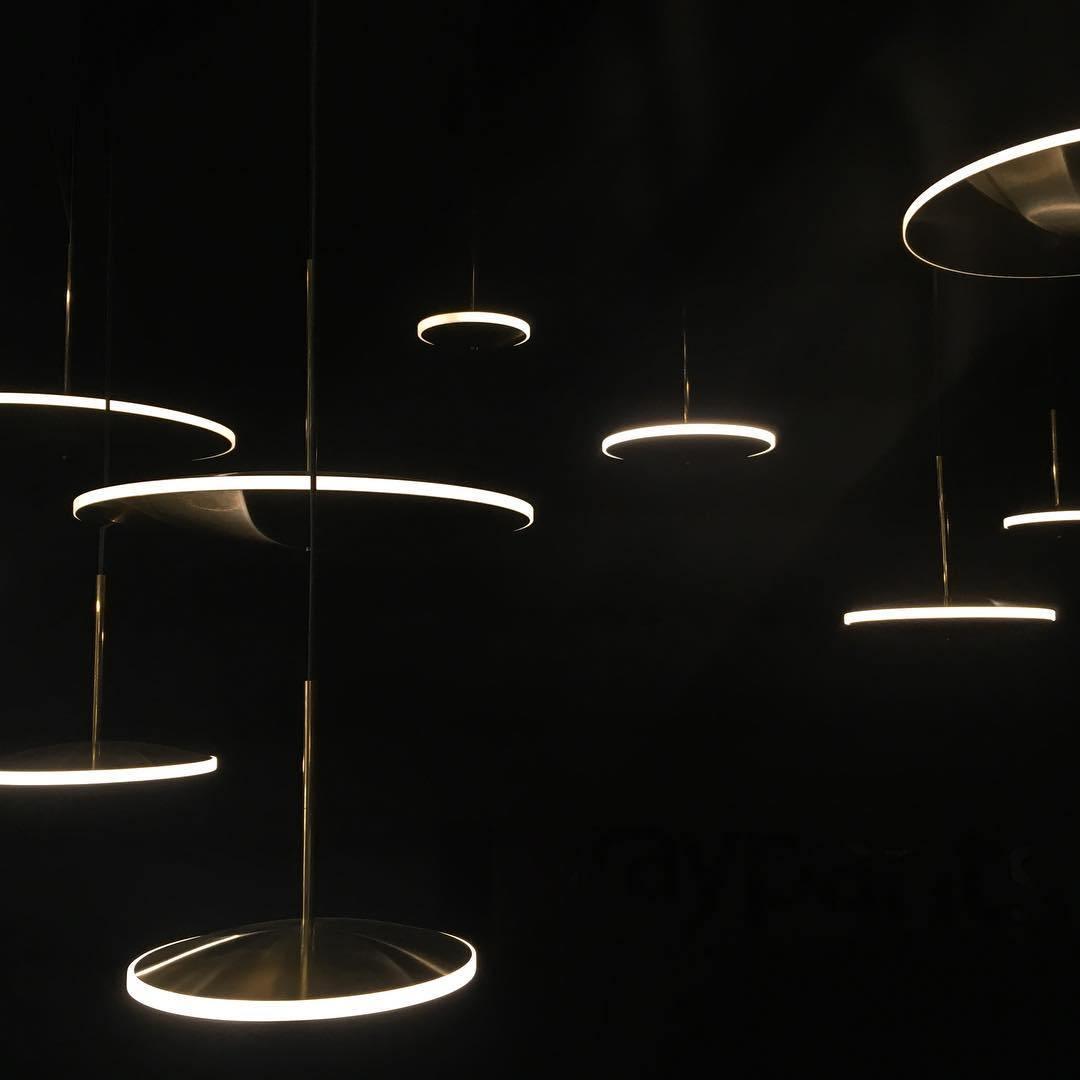 Chrona Dish Pendant Light – Contemporary Brass LED Ceiling Lamp