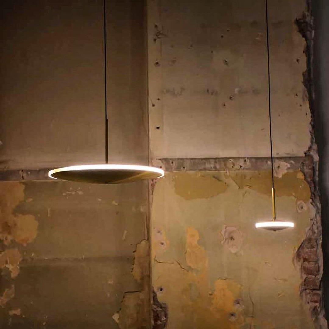 Chrona Dish Pendant Light – Contemporary Brass LED Ceiling Lamp
