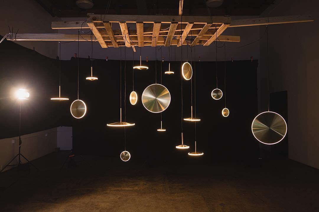 Chrona Dish Pendant Light – Contemporary Brass LED Ceiling Lamp