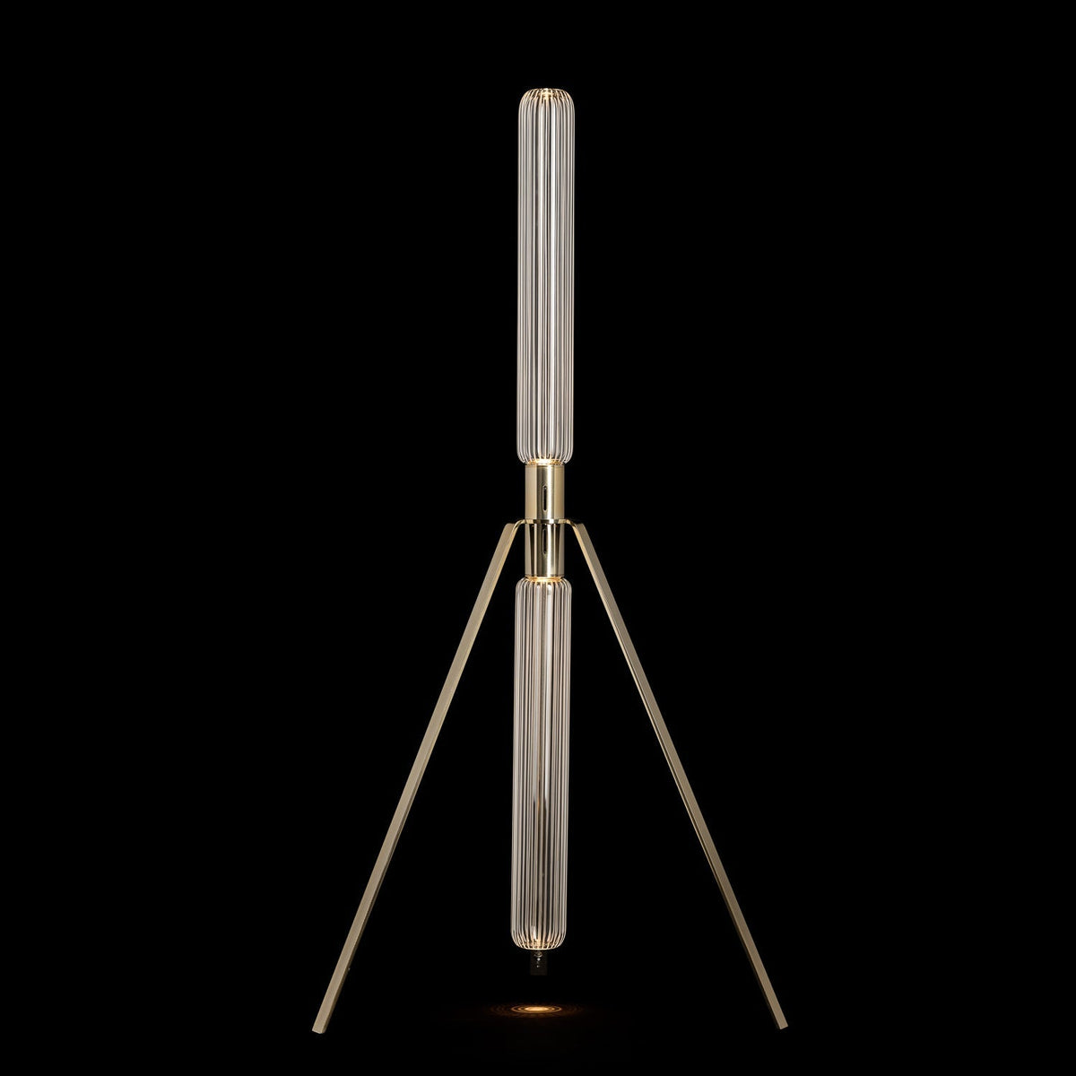 Cipher Crystal LED Floor Lamp in Gold for Modern Interiors