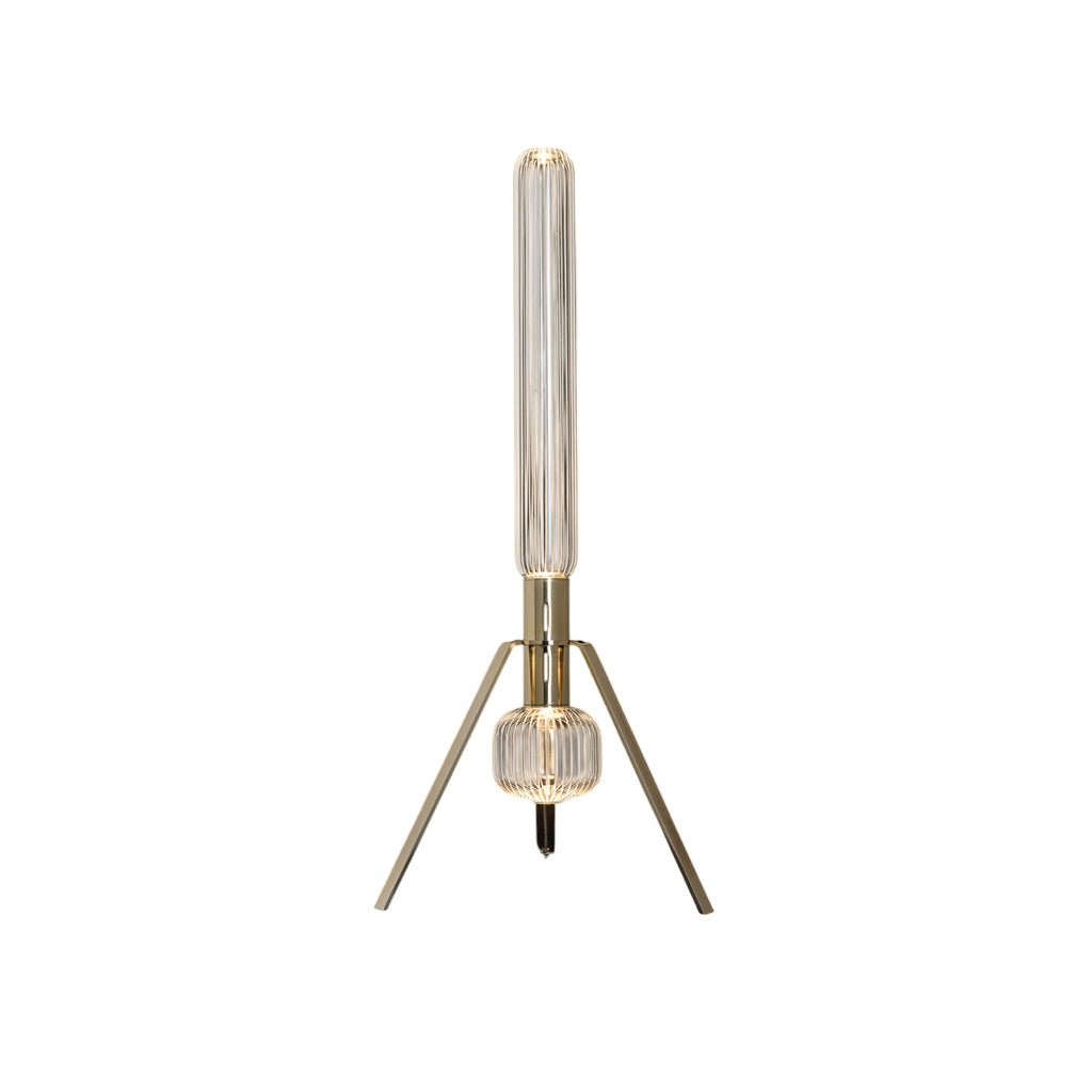 Cipher Table Lamp in Hand-Blown Crystal and Gold
