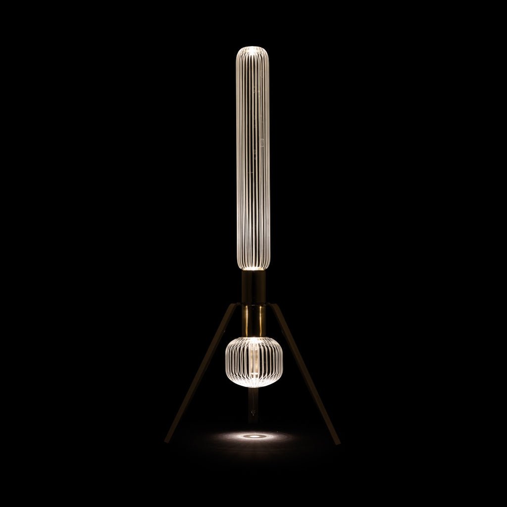 Cipher Table Lamp in Hand-Blown Crystal and Gold