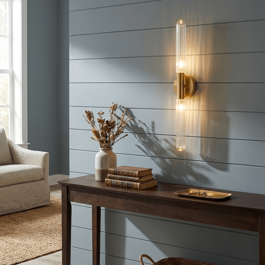 Cipher Wall Light – Hand-Blown Crystal LED Sconce in Gold