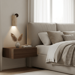 Travertine Wall Sconce with Wood Accent – Modern Minimalist Lighting