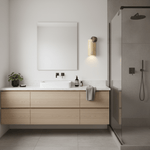 Travertine Wall Sconce with Wood Accent – Modern Minimalist Lighting