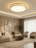 Cirro Modern Wood LED Ceiling Light – Flush Mount for Living Room & Bedroom