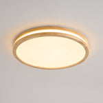 Cirro Modern Wood LED Ceiling Light – Flush Mount for Living Room & Bedroom