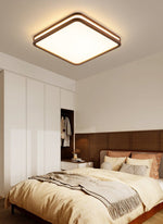 Cirro Modern Wood LED Ceiling Light – Flush Mount for Living Room & Bedroom