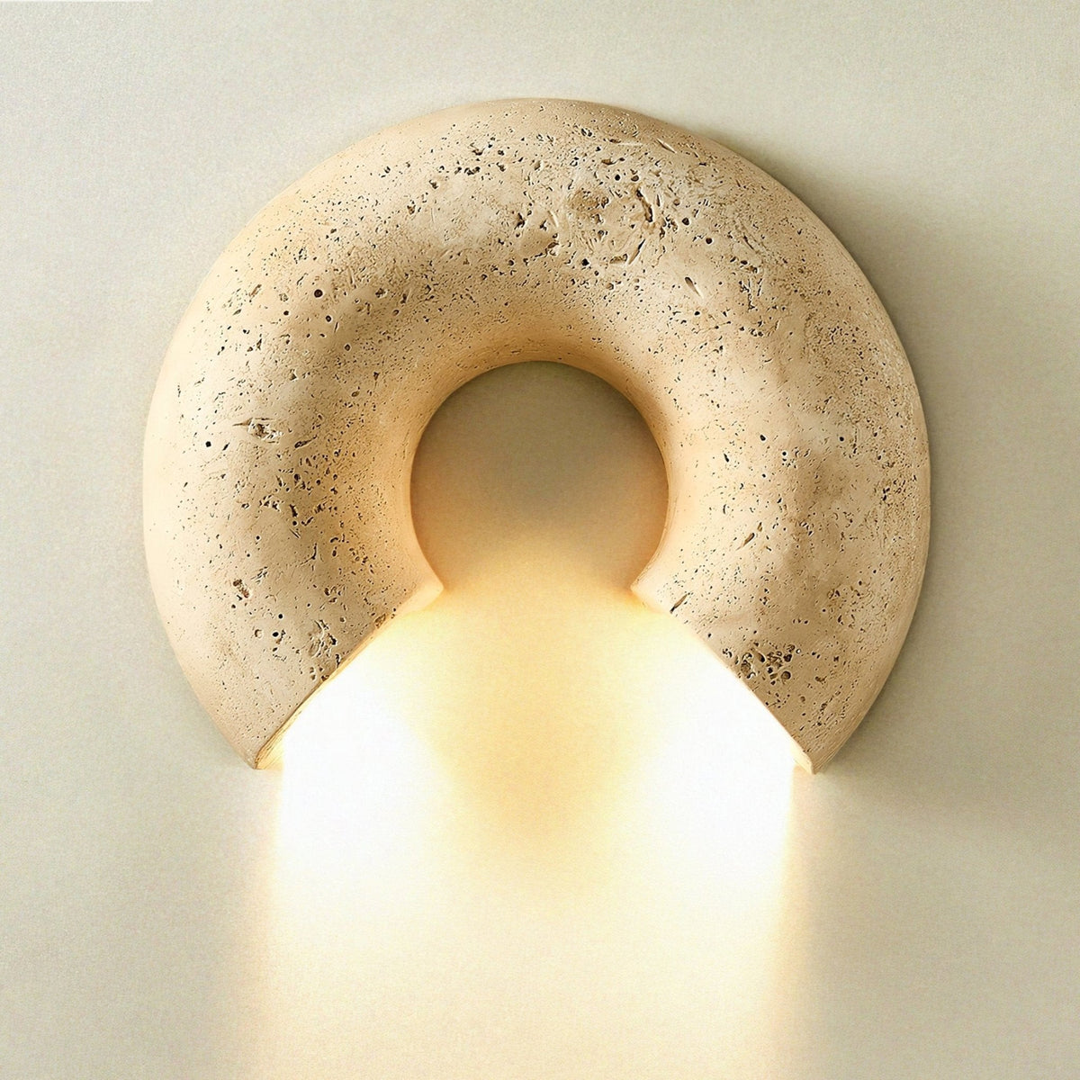 Cirro Wall Sconce in Yellow Travertine — Modern Stone Illumination