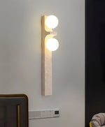 Cirra Travertine Wall Sconce — Sculptural Stone Ambient Lighting