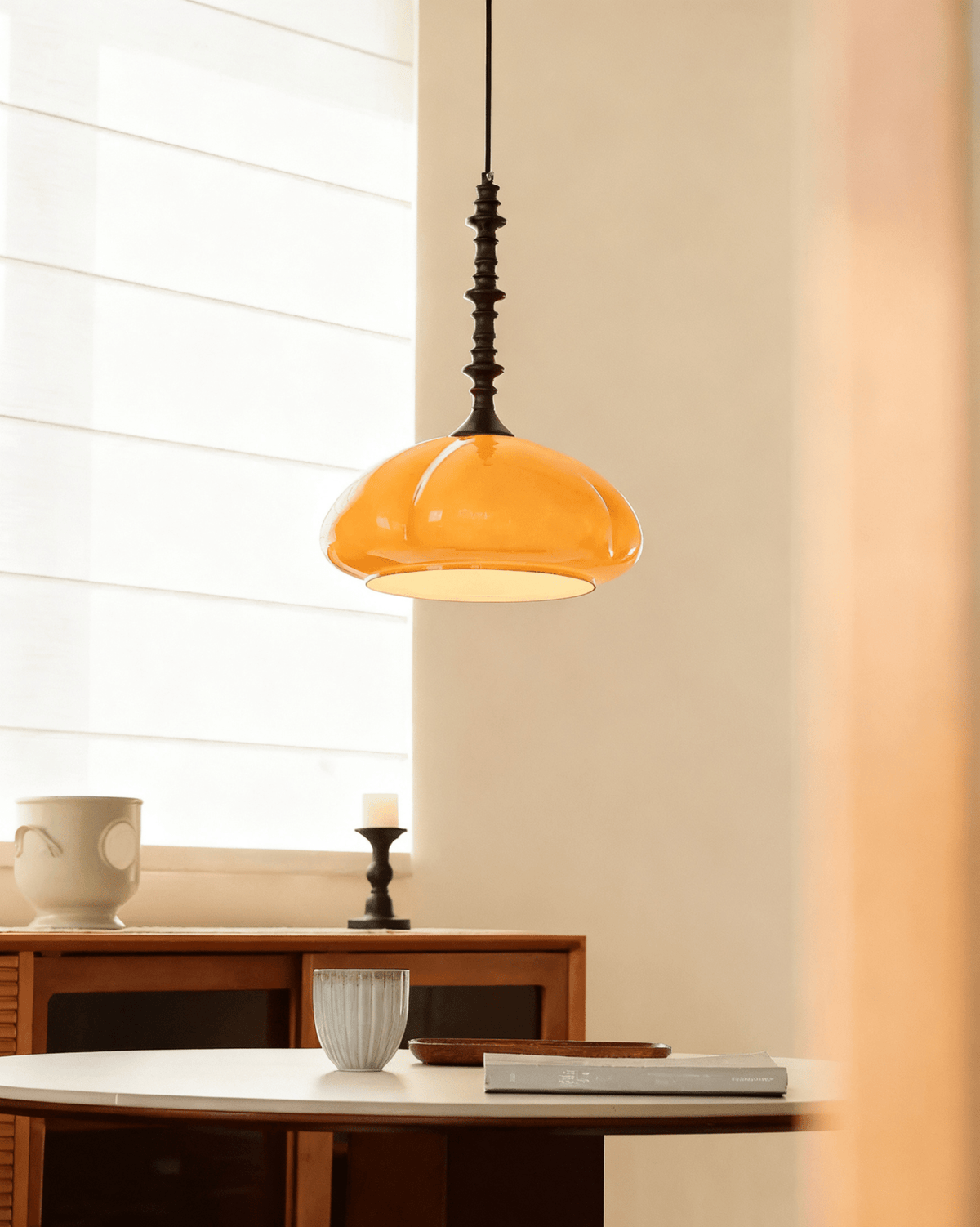 Citrus Bloom Art Glass Pendant Light for Dining and Living Spaces