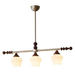 Clarabelle Six-Light Wood and Glass Linear Chandelier