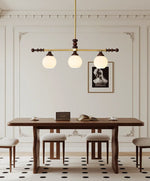 Clarabelle Six-Light Wood and Glass Linear Chandelier