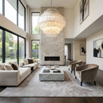 Clear Grande Palermo Chandelier – Modern Glass Tube Statement Light