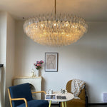 Clear Sorrento Chandelier — 47" Wide Tiered Glass Pendant Light
