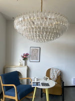Clear Sorrento Chandelier — 47" Wide Tiered Glass Pendant Light