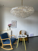 Clear Sorrento Chandelier — 47" Wide Tiered Glass Pendant Light