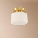 Clinio Flush Mount Ceiling Light in Brass and Opal Glass