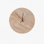 Travertine Wall Sconce with Integrated Clock – Modern Stone LED Wall Light