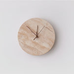 Travertine Wall Sconce with Integrated Clock – Modern Stone LED Wall Light