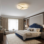 Clocks Alabaster Ceiling Light – Modern Brass Flush Mount for Living Room & Bedroom