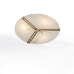 Clocks Alabaster Ceiling Light – Modern Brass Flush Mount for Living Room & Bedroom