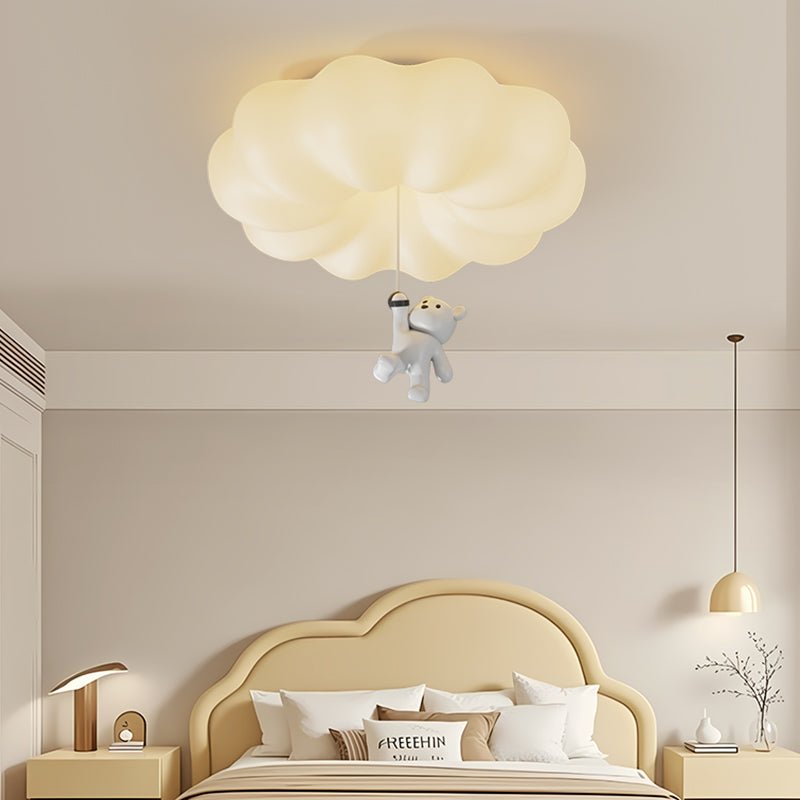 Cloud Bear Flush Mount Ceiling Light – Sculptural LED for Kids' Rooms & Modern Interiors