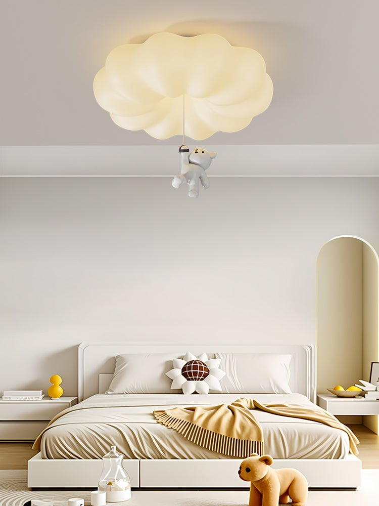 Cloud Bear Flush Mount Ceiling Light – Sculptural LED for Kids' Rooms & Modern Interiors