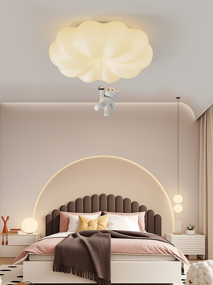 Cloud Bear Flush Mount Ceiling Light – Sculptural LED for Kids' Rooms & Modern Interiors