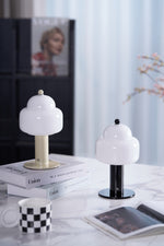 Cloud Dome Table Lamp – Sculptural LED Nightstand Light in Glass & Metal