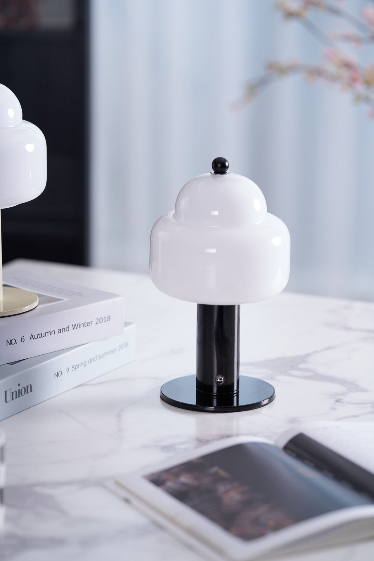 Cloud Dome Table Lamp – Sculptural LED Nightstand Light in Glass & Metal
