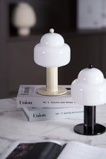 Cloud Dome Table Lamp – Sculptural LED Nightstand Light in Glass & Metal