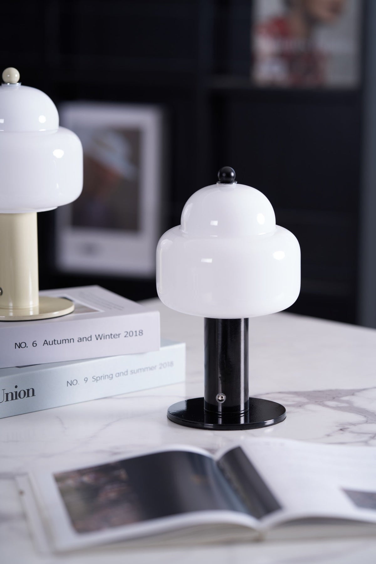 Cloud Dome Table Lamp – Sculptural LED Nightstand Light in Glass & Metal