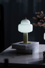 Cloud Dome Table Lamp – Sculptural LED Nightstand Light in Glass & Metal