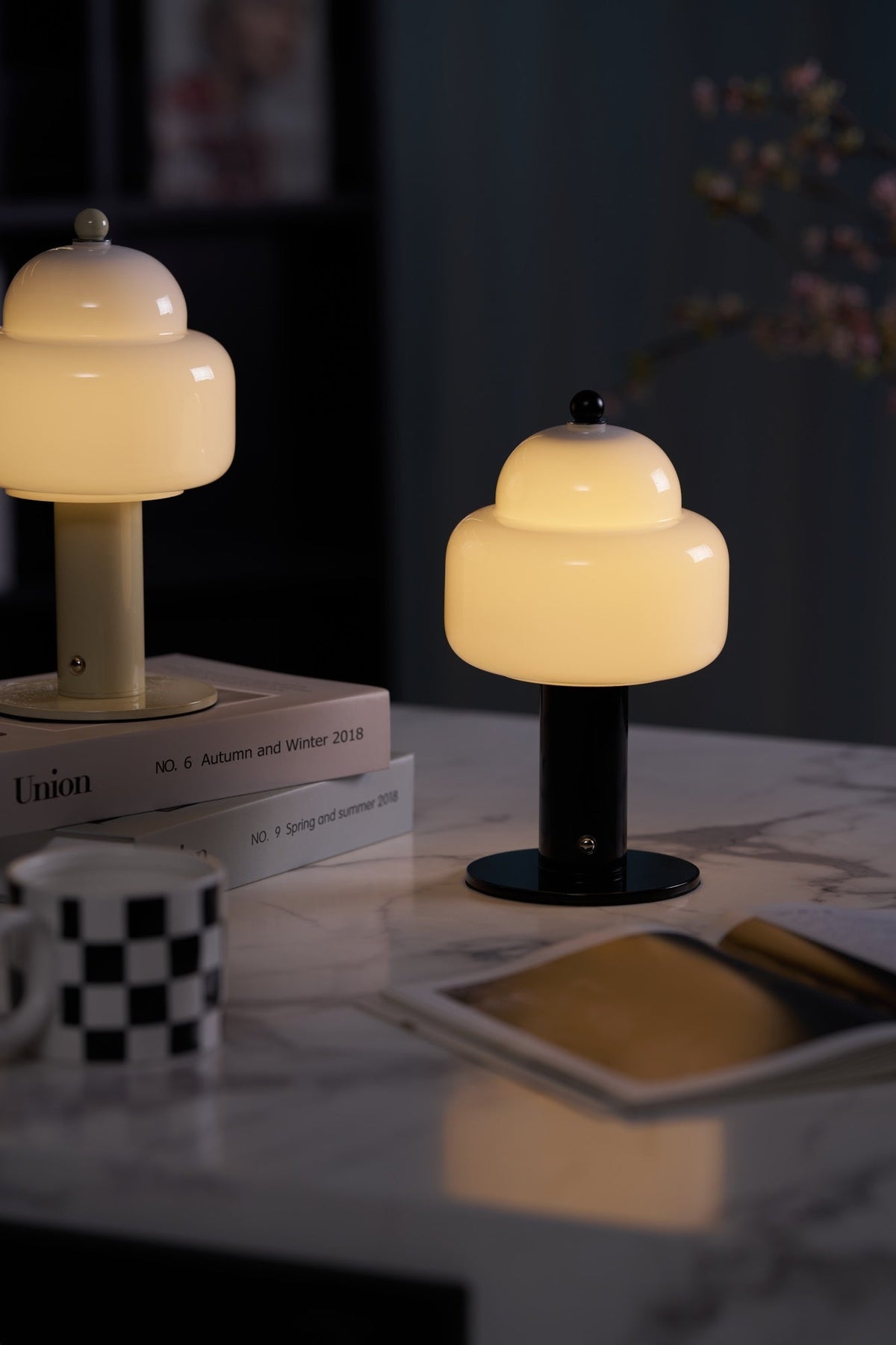 Cloud Dome Table Lamp – Sculptural LED Nightstand Light in Glass & Metal