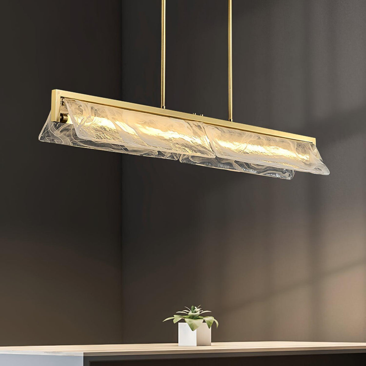 Cloud Fog LED Pendant Light – Handcrafted Brass and Glass Modern Hanging Lamp