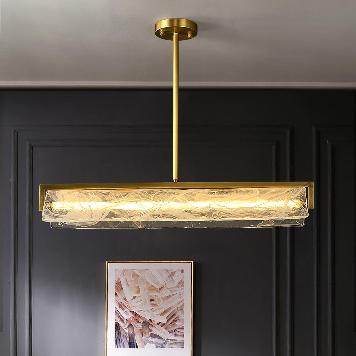Cloud Fog LED Pendant Light – Handcrafted Brass and Glass Modern Hanging Lamp