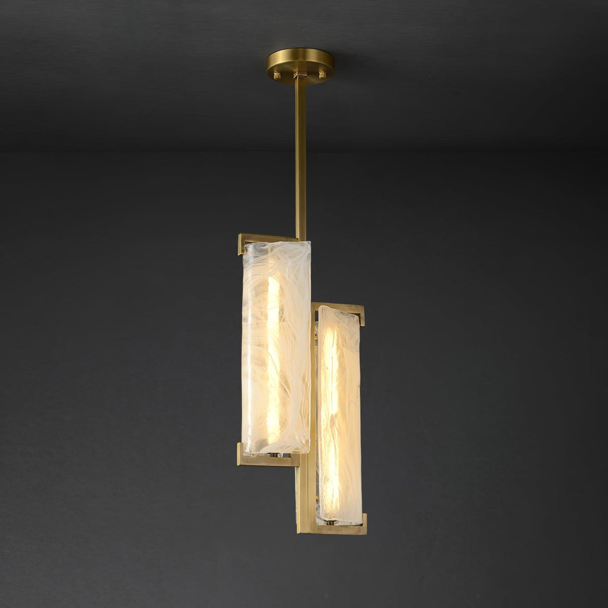 Cloud Fog LED Pendant Light – Handcrafted Brass and Glass Modern Hanging Lamp