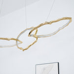 Cloud Rings Brass LED Chandelier, Modern Sculptural Pendant Light