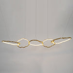 Cloud Rings Brass LED Chandelier, Modern Sculptural Pendant Light