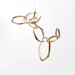Cloud Rings Brass LED Chandelier, Modern Sculptural Pendant Light